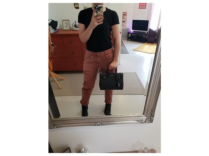 Saint Laurent Shuffle Day Bag Nera in Pelle di Agnello Baby Nero - vista 4