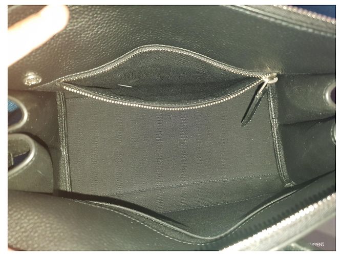 Saint Laurent Shuffle Day Bag Nera in Pelle di Agnello Baby Nero - vista 9
