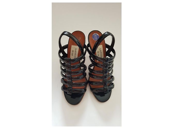 Sandali Lanvin in pelle nera Nero - vista 2