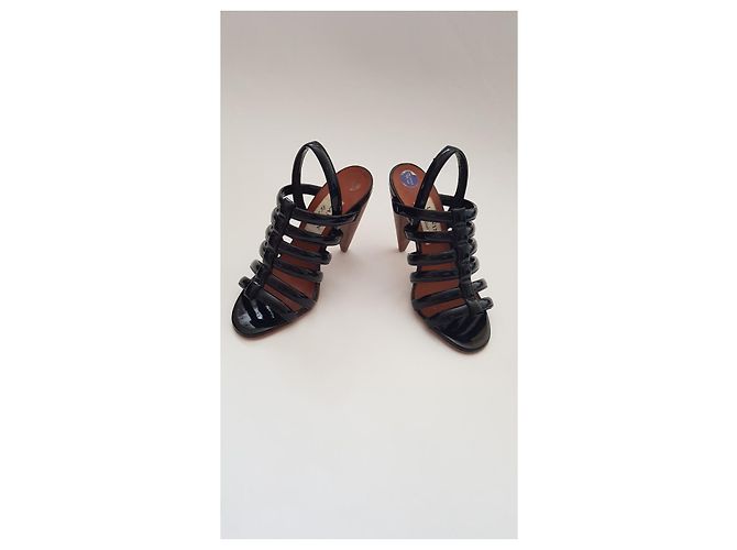 Sandali Lanvin in pelle nera Nero - vista 3