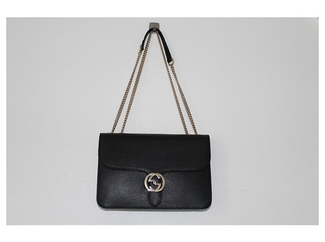 Borsa Gucci Interlocking in pelle di agnello nera Nero - vista 2