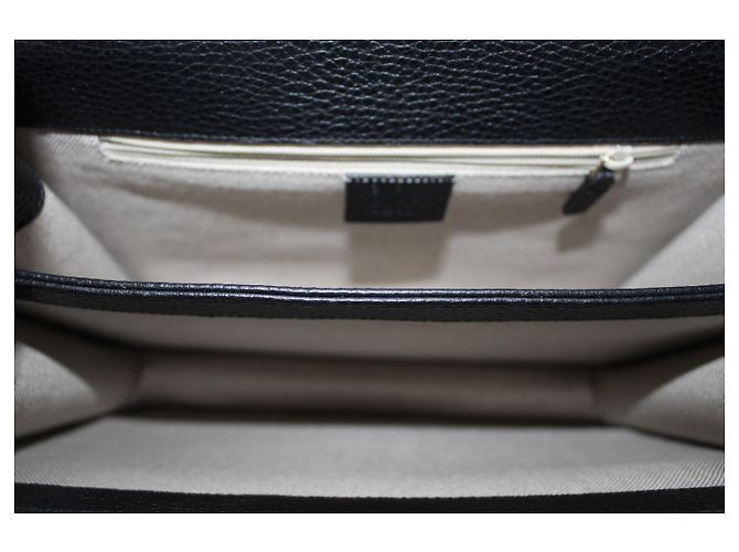 Borsa Gucci Interlocking in pelle di agnello nera Nero - vista 4
