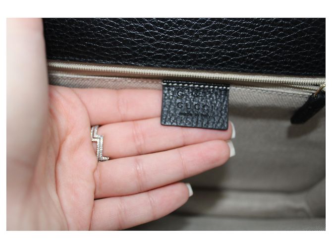 Borsa Gucci Interlocking in pelle di agnello nera Nero - vista 5
