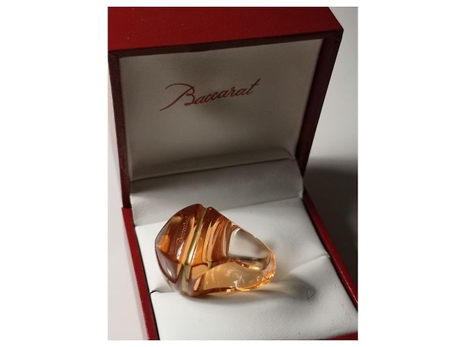 Anello Baccarat in cristallo arancio e oro Arancione - vista 3