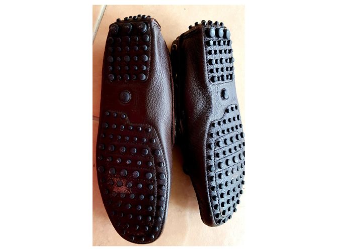 Car Shoes Classica pelle a grana marrone scuro - vista 3