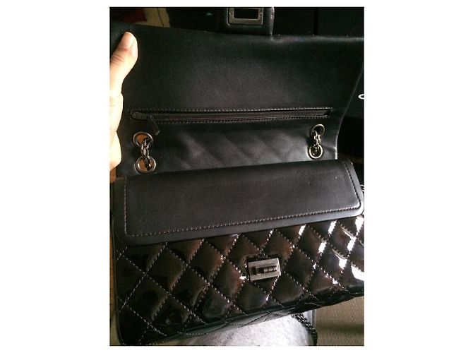 Borsa a mano Chanel 2.55 in vernice marrone - vista 4