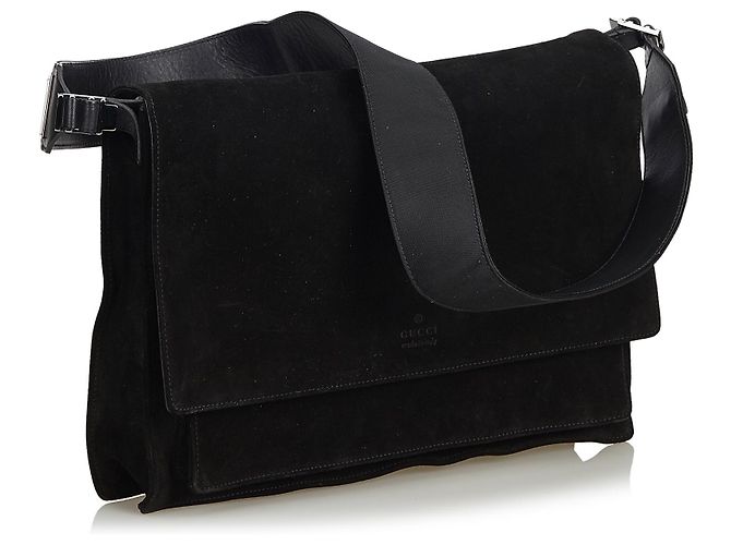 Gucci Tracolla in pelle scamosciata nera - vista 2