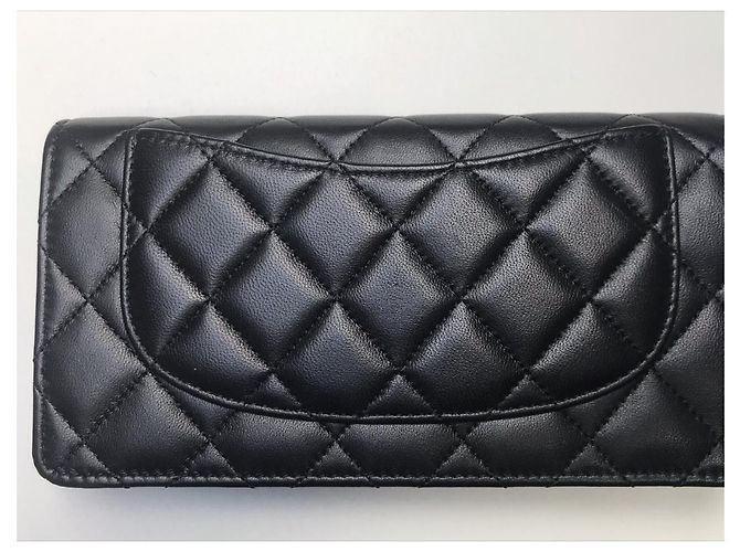 CHANEL CLASSIC LAMB CLASSIC LEDERPORTFOLIO .NEU !! NIE !!! Schwarz - Ansicht 7