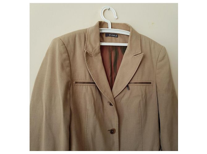 Autre Marque Blazer St. Emile beige de algodón y elastano - vista 3