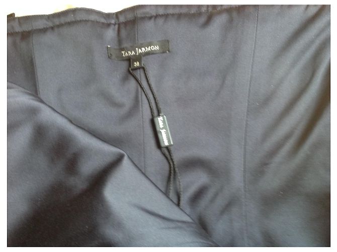 Tara Jarmon - Trägerloses Kleid Marineblau - Ansicht 3