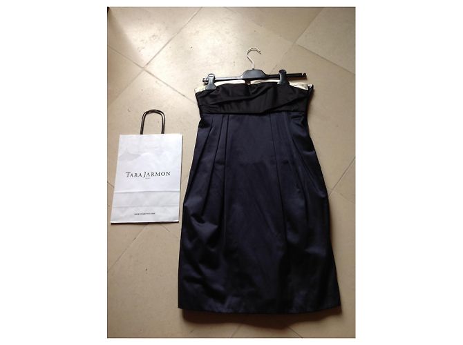 Tara Jarmon - Trägerloses Kleid Marineblau - Ansicht 5