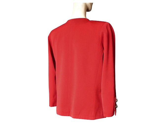 Yves Saint Laurent Jacke aus roter Wolle - Ansicht 2