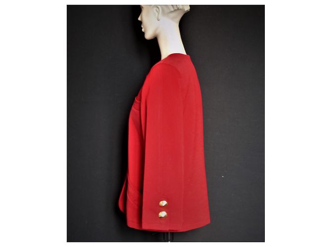 Yves Saint Laurent Jacke aus roter Wolle - Ansicht 4