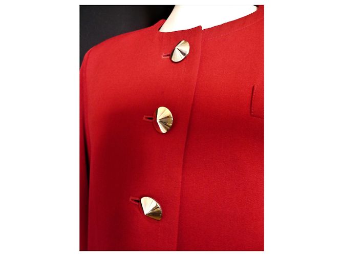 Yves Saint Laurent Jacke aus roter Wolle - Ansicht 6