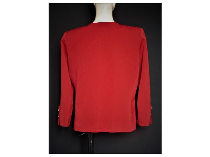 Yves Saint Laurent Jacke aus roter Wolle - Ansicht 7