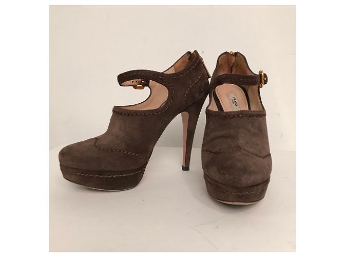 Décolleté Prada in scamosciato taupe - vista 2