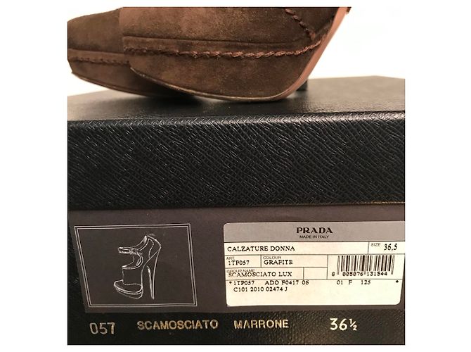 Décolleté Prada in scamosciato taupe - vista 6
