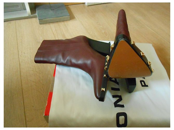 Sonia Rykiel Stiefeletten Leder Dunkelrot 38 Bordeaux - Ansicht 6
