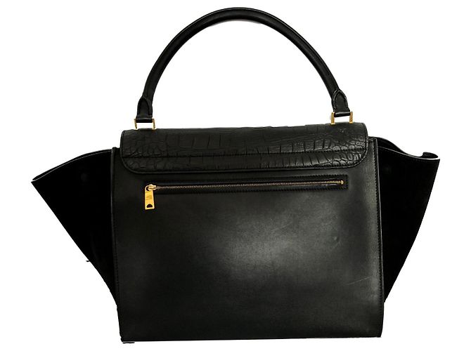 Céline TRAPEZE croco in rilievo, Largo Nero - vista 2