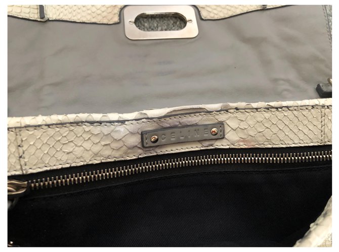 Céline Python Clutch Bag Eggshell - view 5