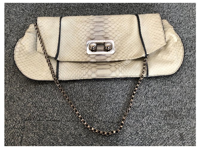 Céline Python Clutch Bag Eggshell - view 6