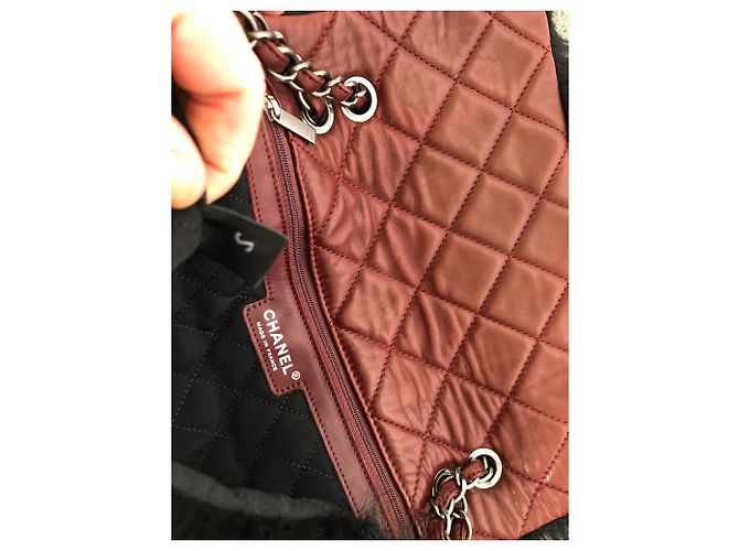Chanel Paris-Shanghai borsa Timeless in pelle bordeaux Bordò - vista 10