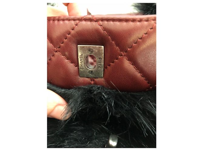Chanel Paris-Shanghai borsa Timeless in pelle bordeaux Bordò - vista 11