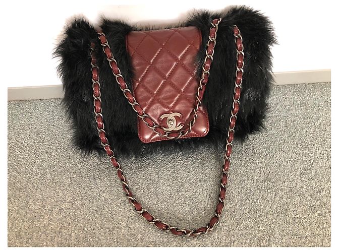 Chanel Paris-Shanghai borsa Timeless in pelle bordeaux Bordò - vista 3