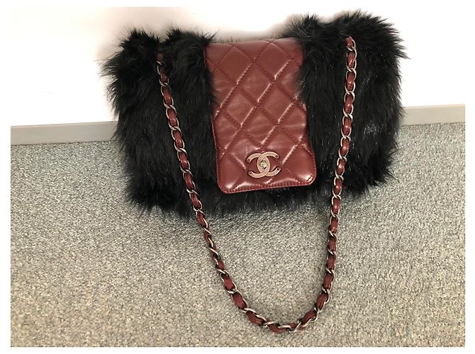 Chanel Paris-Shanghai borsa Timeless in pelle bordeaux Bordò - vista 4