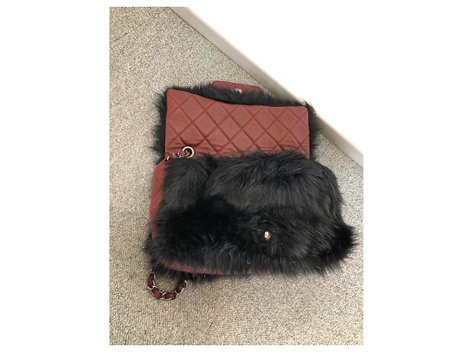 Chanel Paris-Shanghai borsa Timeless in pelle bordeaux Bordò - vista 8
