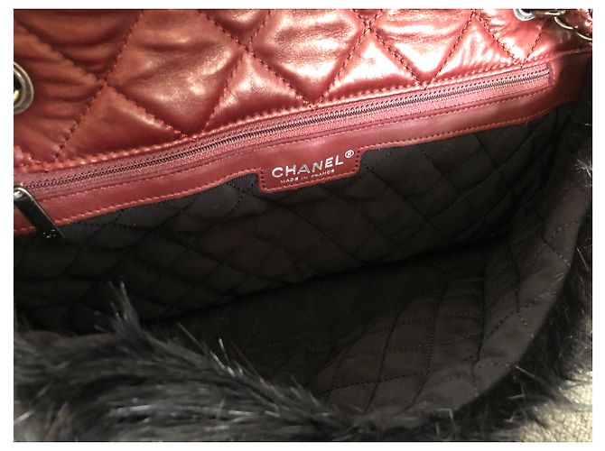 Chanel Paris-Shanghai borsa Timeless in pelle bordeaux Bordò - vista 9