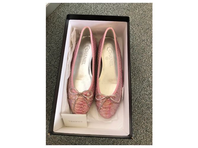 Chanel Ballet Flats Pink Python Leather Size 36 - view 12