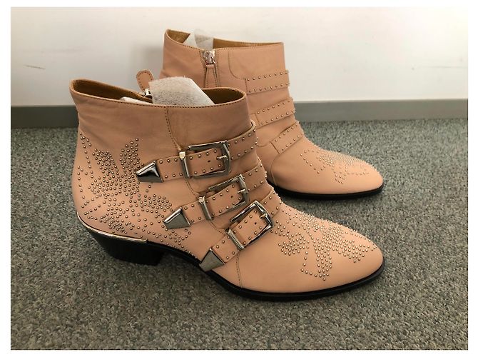Botas Chloé Susanna de cuero rosa - vista 2