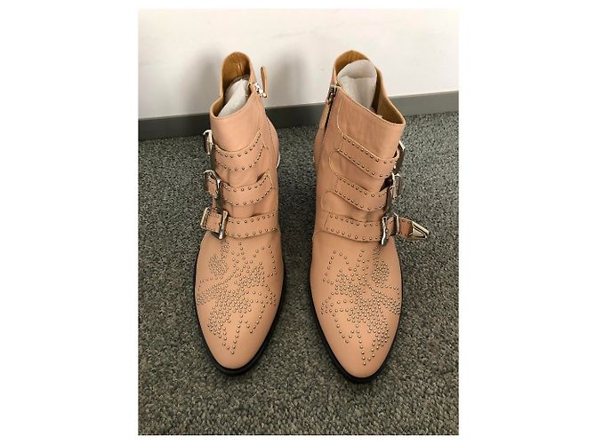 Botas Chloé Susanna de cuero rosa - vista 3