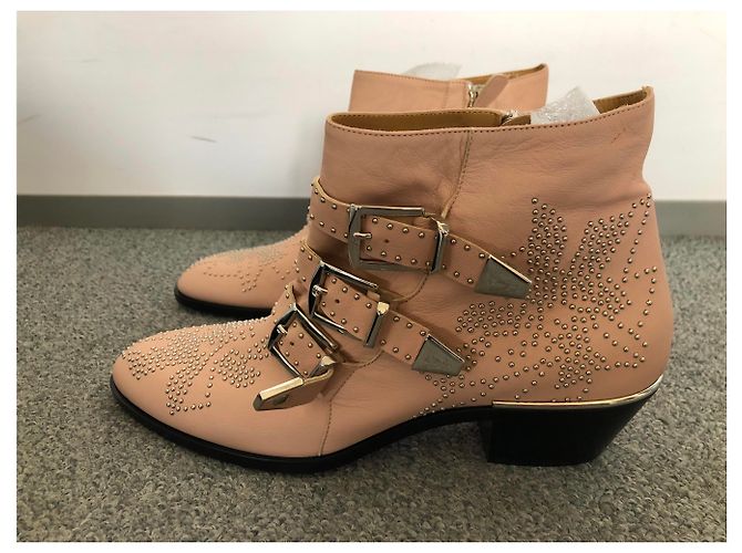 Botas Chloé Susanna de cuero rosa - vista 4