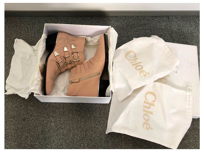Botas Chloé Susanna de cuero rosa - vista 7