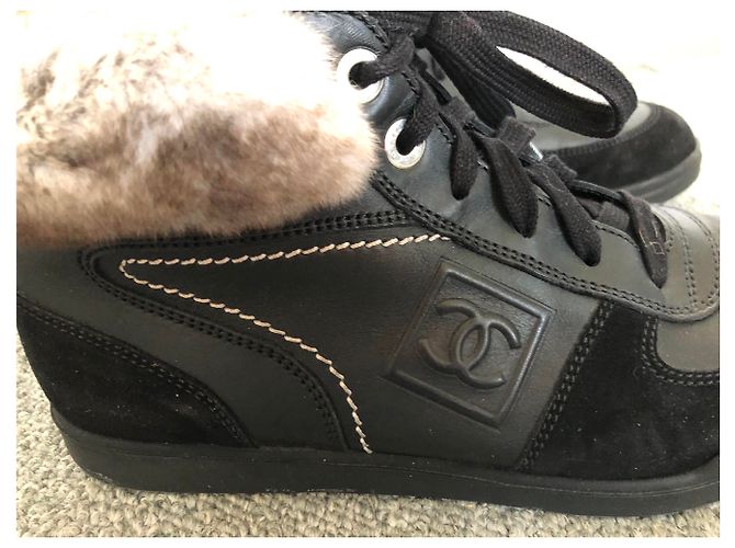Sneakers Chanel in pelle nera Nero - vista 3
