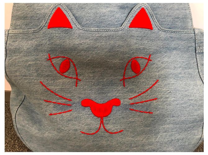 Charlotte Olympia Kitty Denim Tote Bag Hellblau - Ansicht 3