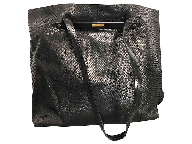 Gucci Python Tote Bag with Pouch Black - view 2