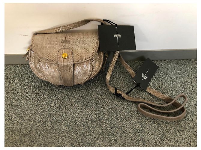 Jerome Dreyfuss Momo Borsa a Tracolla in Pelle Metallizzata Metallico - vista 3