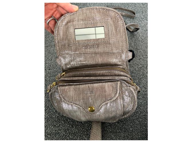 Jerome Dreyfuss Momo Borsa a Tracolla in Pelle Metallizzata Metallico - vista 5