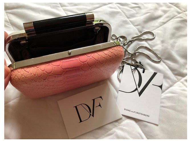 Clutch Diane Von Furstenberg in pelle rosa - vista 6