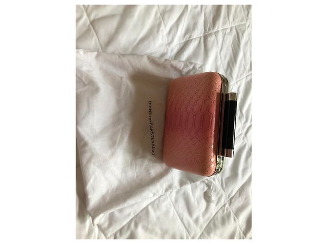 Clutch Diane Von Furstenberg in pelle rosa - vista 8