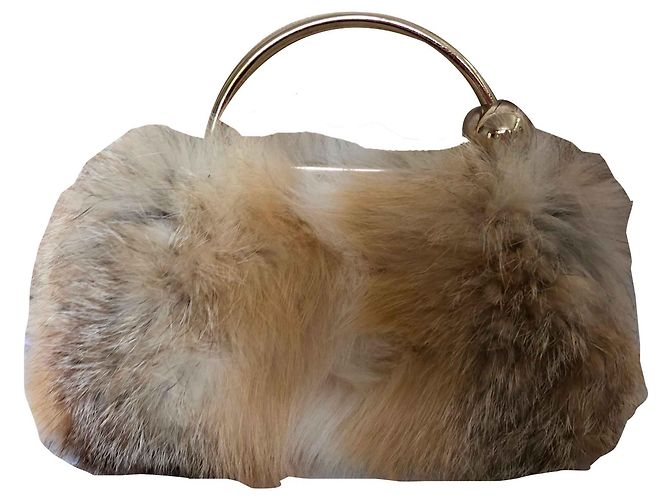 Borsa Minaudière Gucci in Pelliccia Beige - vista 2