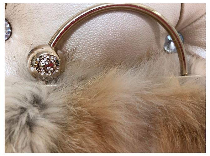 Borsa Minaudière Gucci in Pelliccia Beige - vista 3