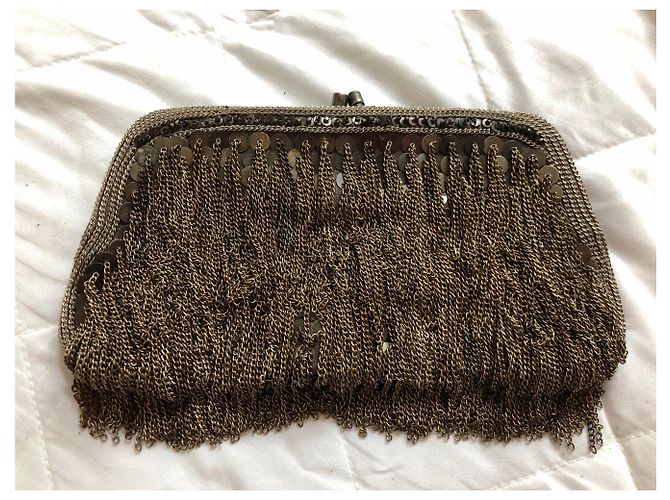 Pochette All Saints Metallizzata in Acciaio con Catene Metallico - vista 2