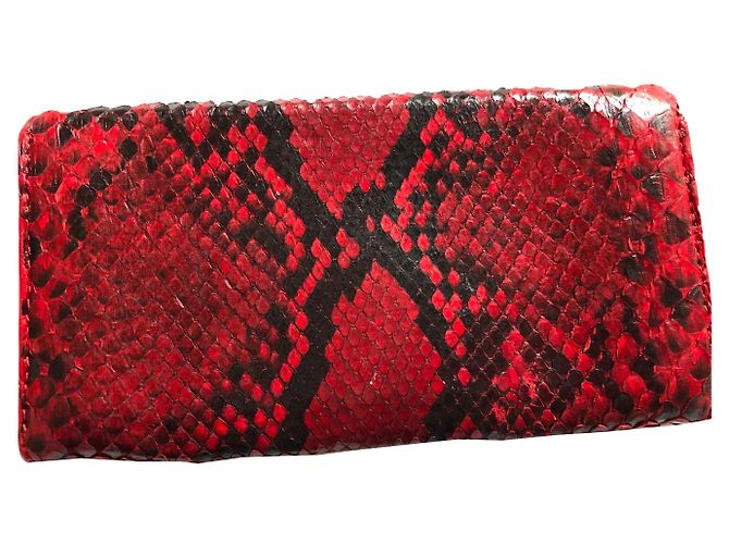 Jacques Fath Python Wallet Red and Black - view 2