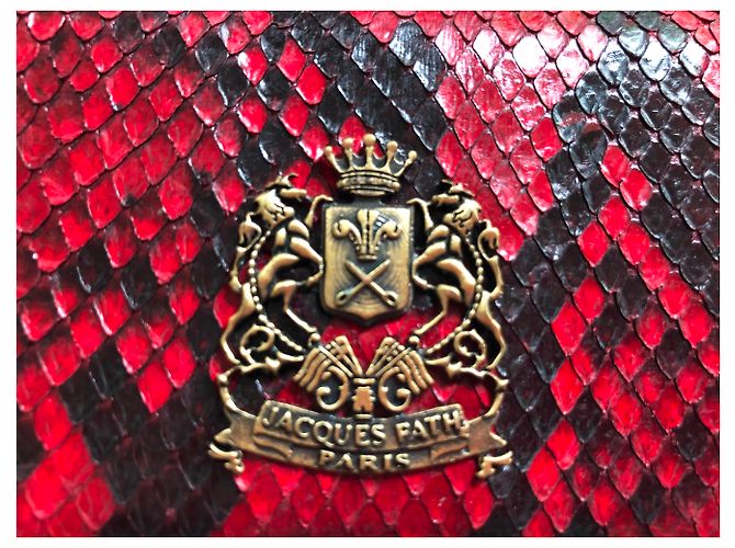 Jacques Fath Python Wallet Red and Black - view 3