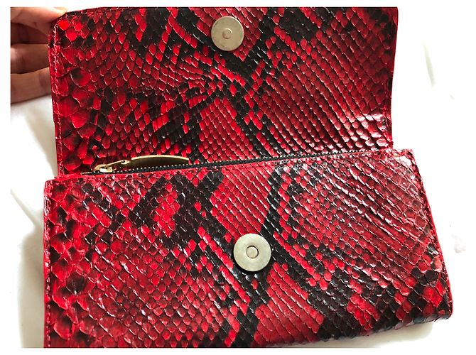 Jacques Fath Python Wallet Red and Black - view 4
