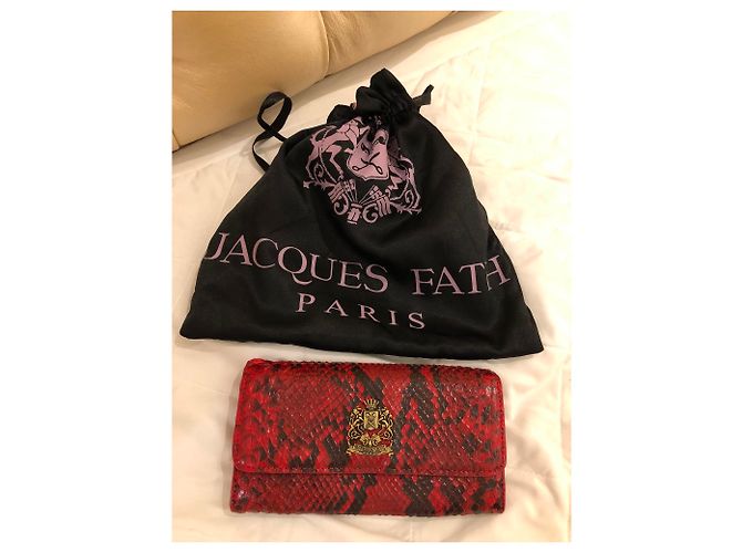 Jacques Fath Python Wallet Red and Black - view 6